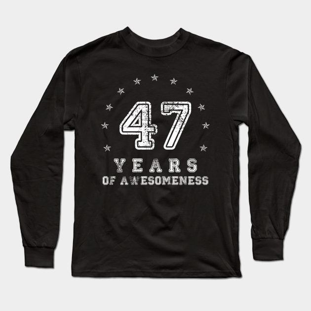 Vintage 47 years of awesomeness Long Sleeve T-Shirt by opippi